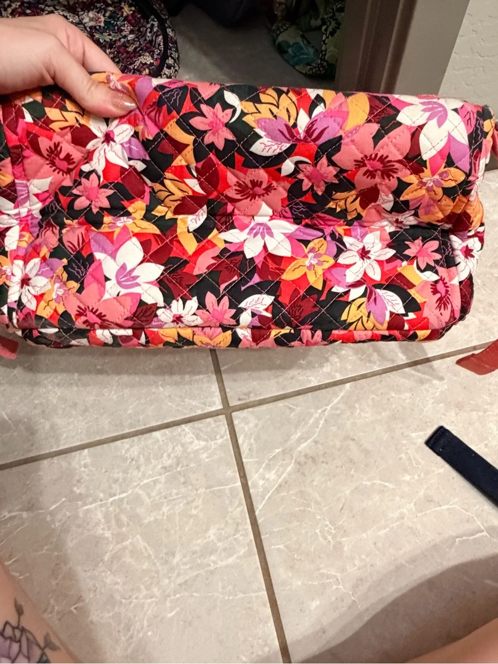 Vera Bradley Coral Pink Floral Quilted Backpack